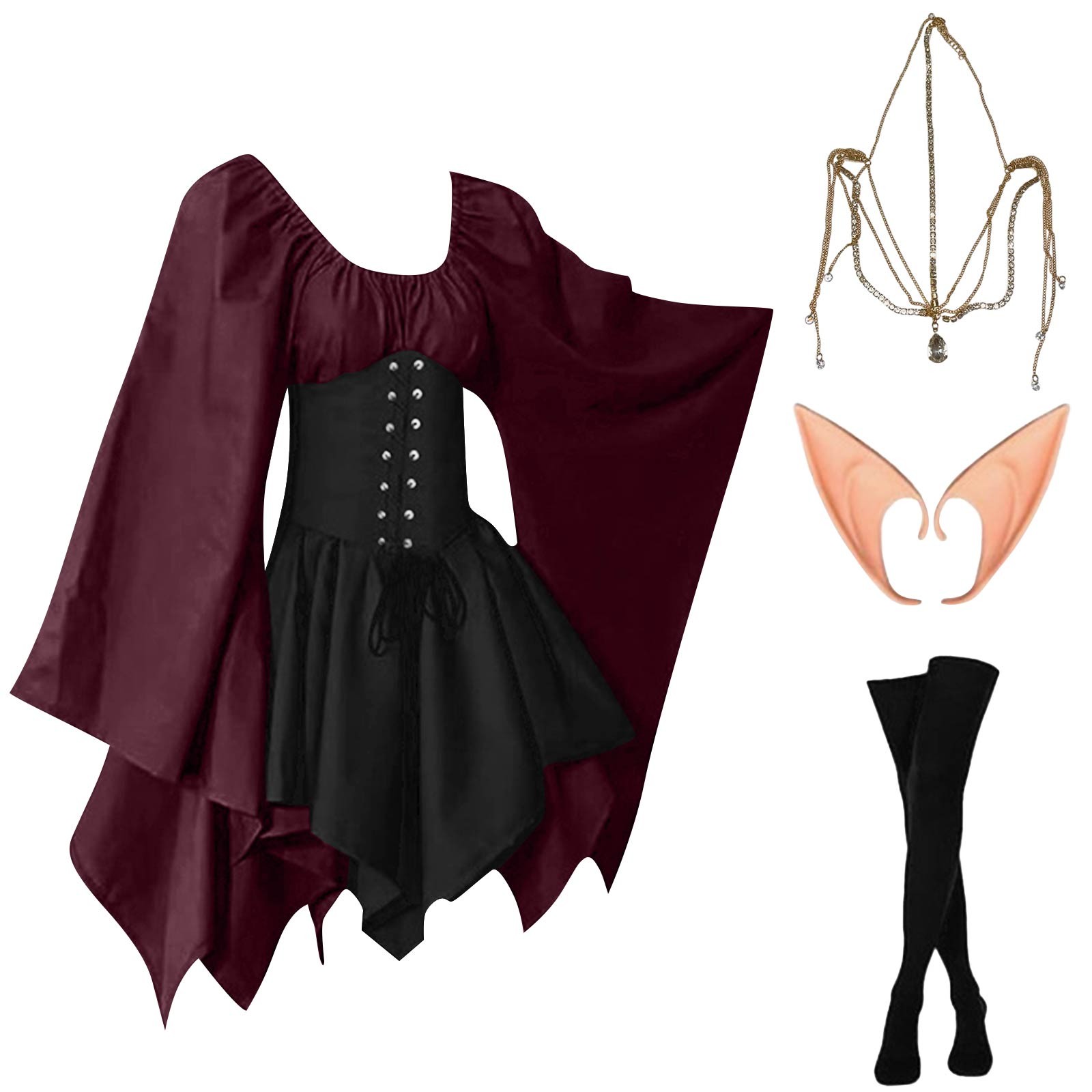 Halloween Cosplay Palace Victo - مراجعة Elf Costume Christmas وسعره