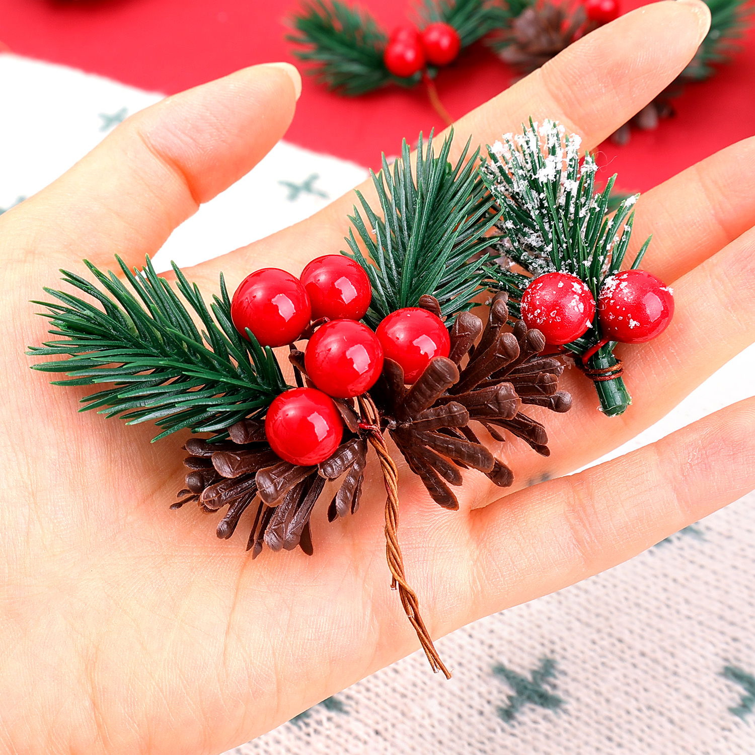 5/50Pcs Christmas Artificial P - مراجعة Christmas Tree Artificial وسعره