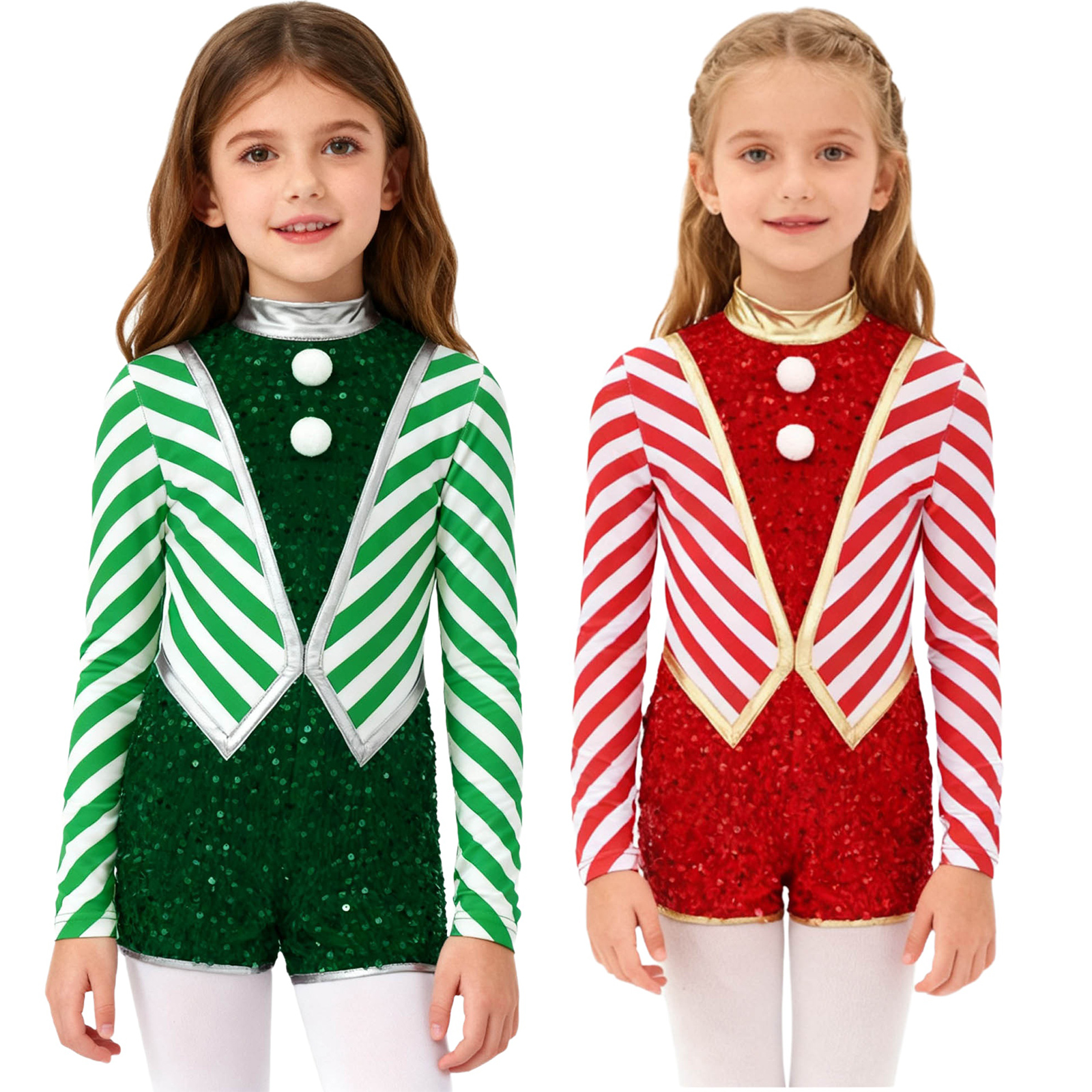 Kids Girls Long Sleeve Sequin  - مراجعة Elf Costume Christmas وسعره