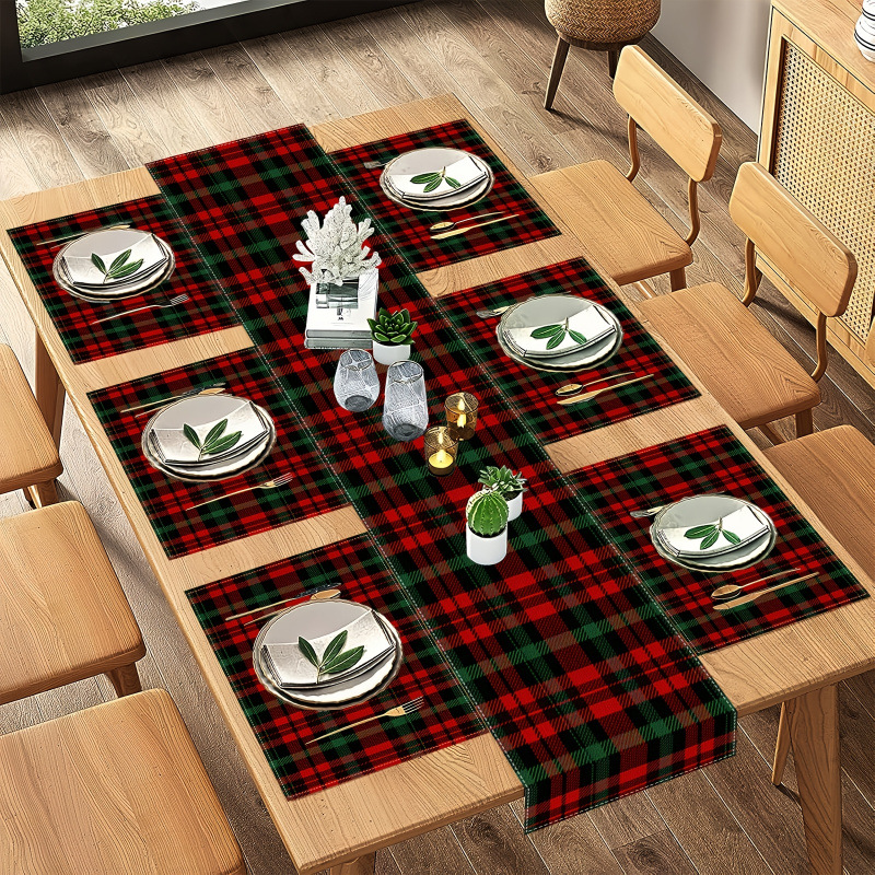 7-Piece Christmas Placemat and - مراجعة Christmas Table Runner وسعره