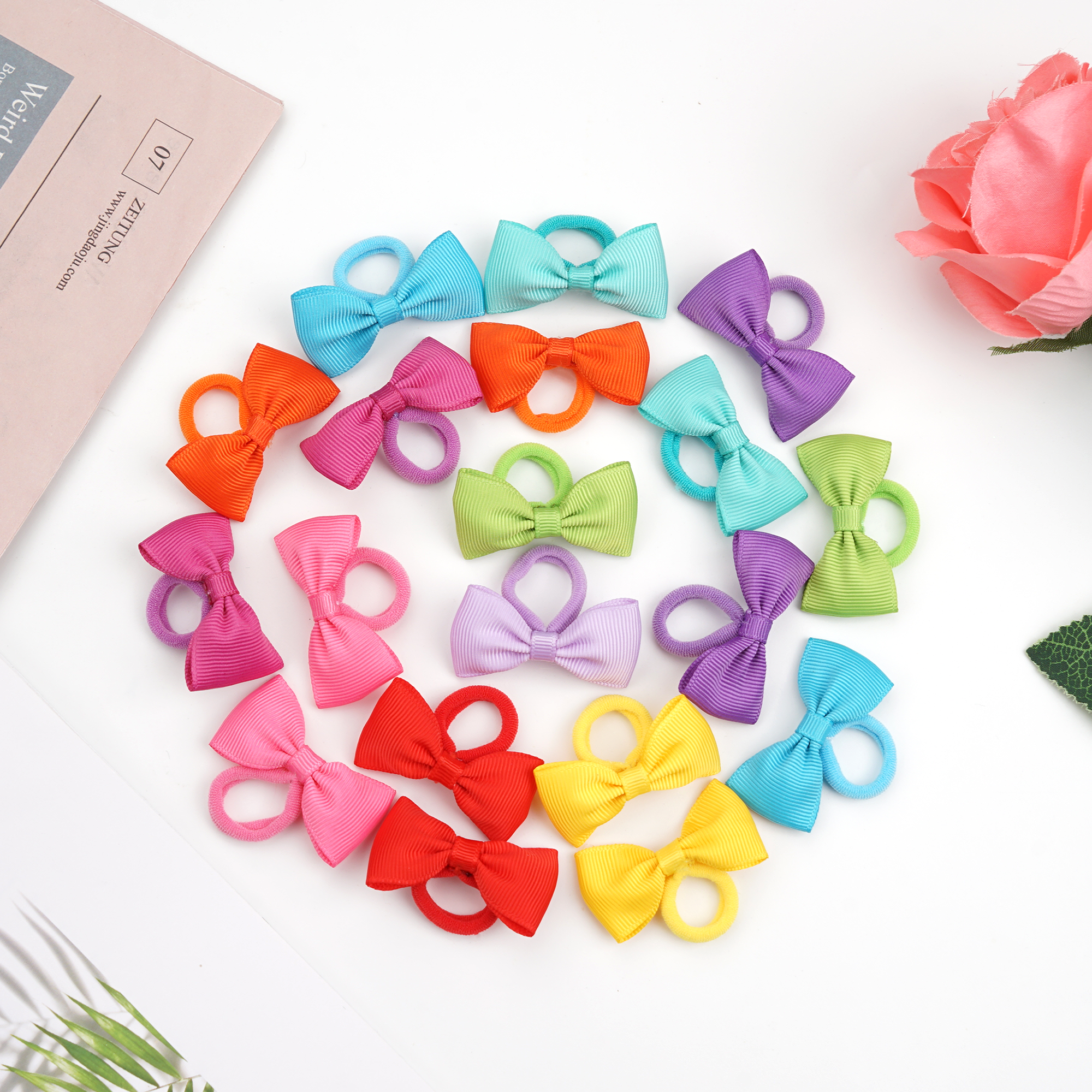 40/60/80 Baby Girls Hair Ties  - مراجعة Ribbon Bow Gift وسعره