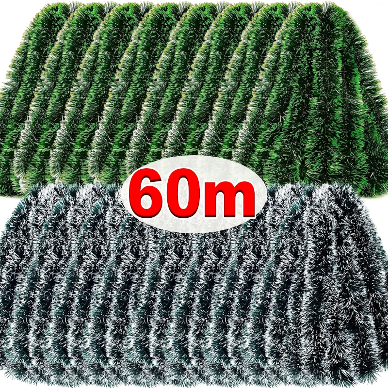 60/4m Christmas Tinsel Ribbons - مراجعة Tinsel Garland Decoration وسعره