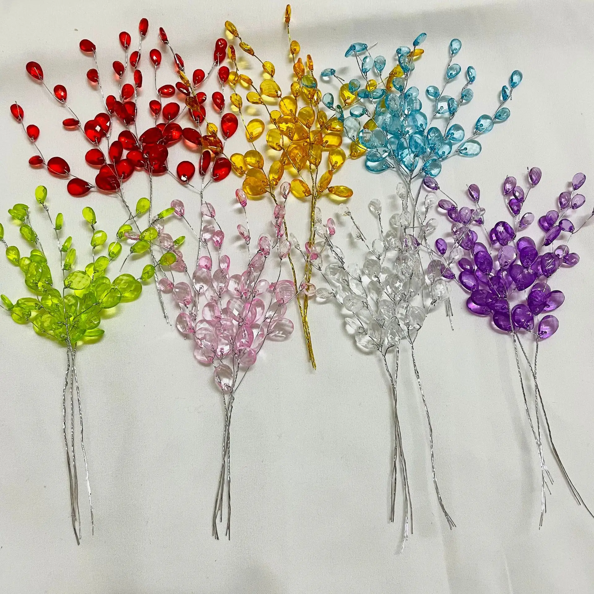 50Pcs 3-Forks Acrylic Strip Wa - مراجعة Christmas Wreath Fake وسعره