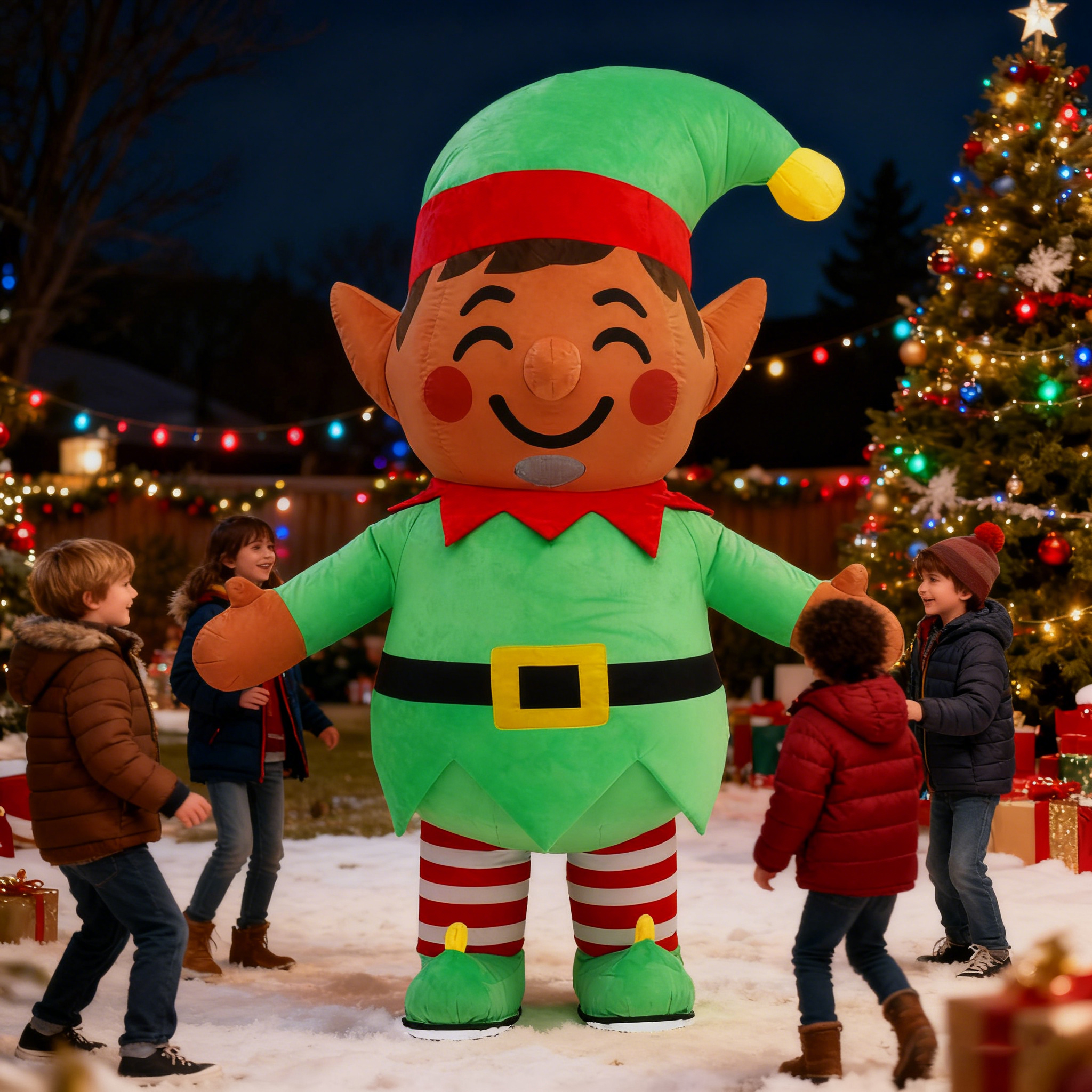 Inflatable Christmas Elf Plush - مراجعة Elf Costume Christmas وسعره