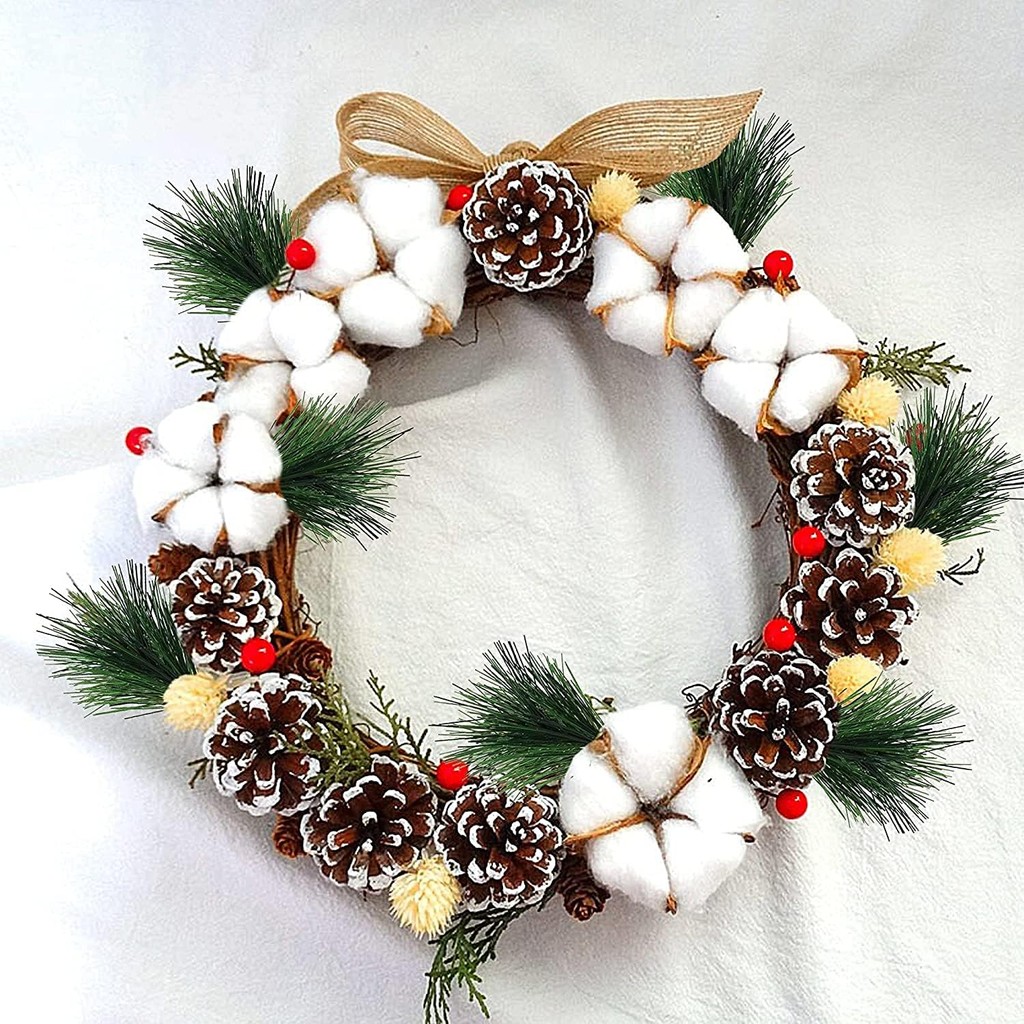 10-100pcs Artificial Green Pin - مراجعة Christmas Wreath Fake وسعره