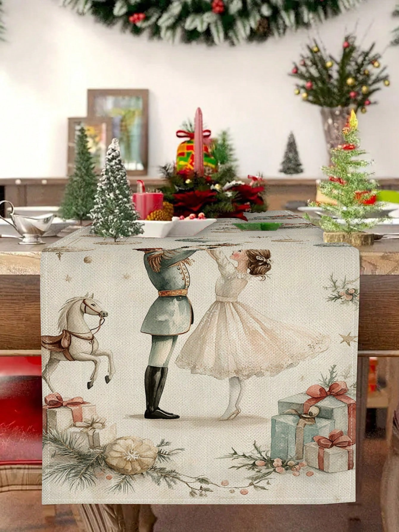 1pc Christmas Nutcracker & Bal - مراجعة Christmas Table Runner وسعره