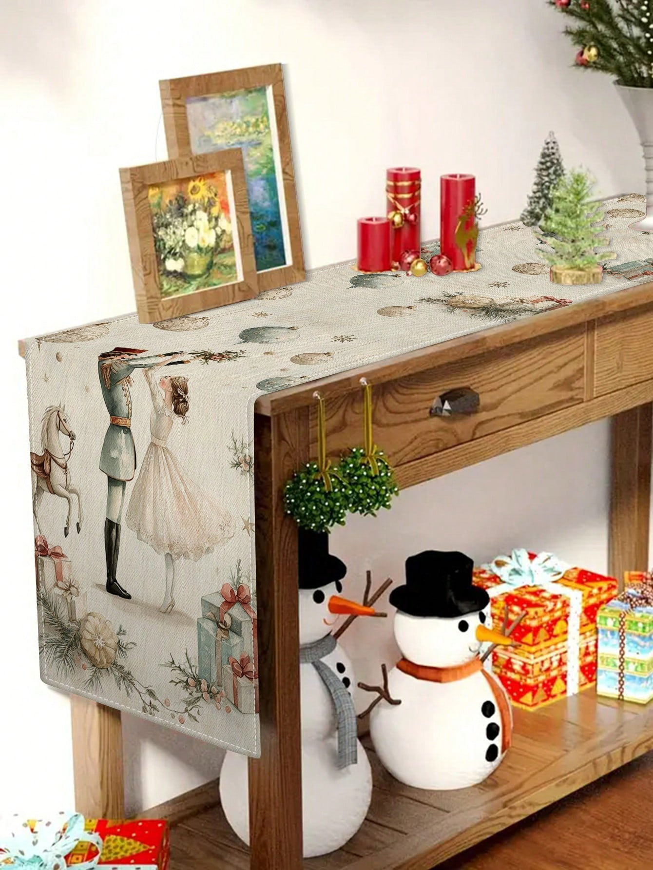 1pc Christmas Nutcracker & Bal - مراجعة Christmas Table Runner وسعره