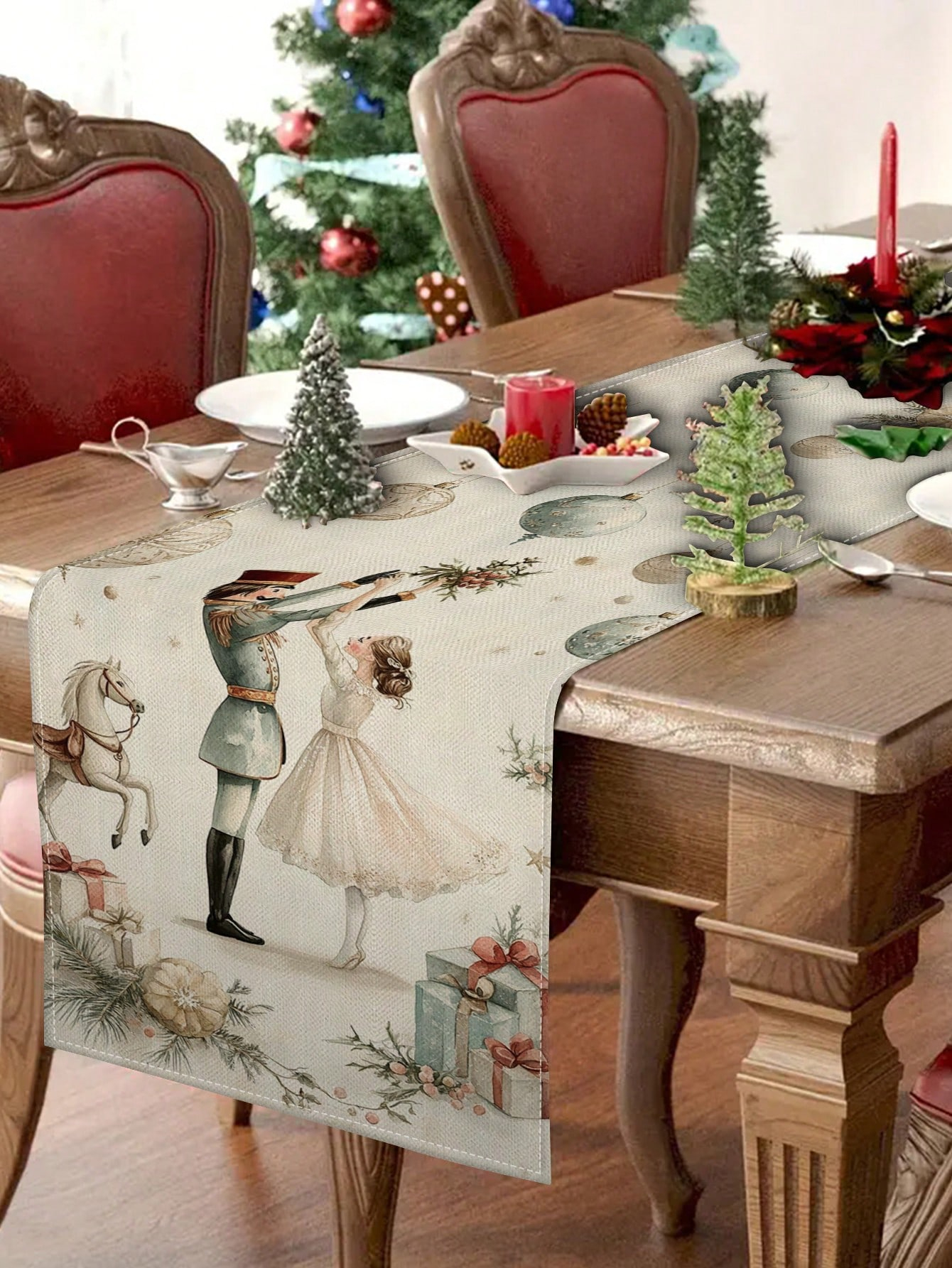 1pc Christmas Nutcracker & Bal - مراجعة Christmas Table Runner وسعره