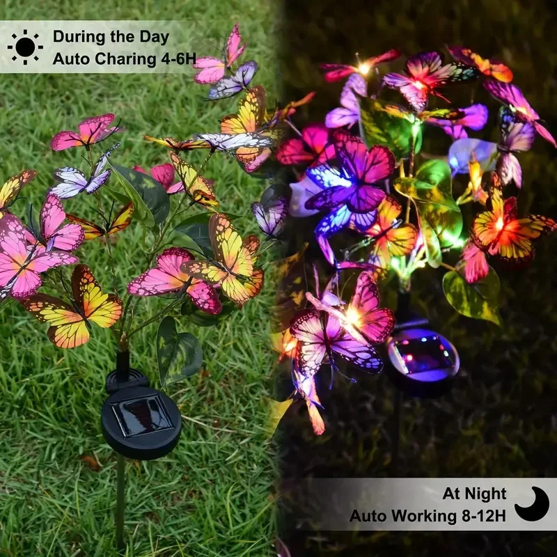 Solar LED Butterfly Garden Lig - مراجعة Christmas Lights Outdoor وسعره