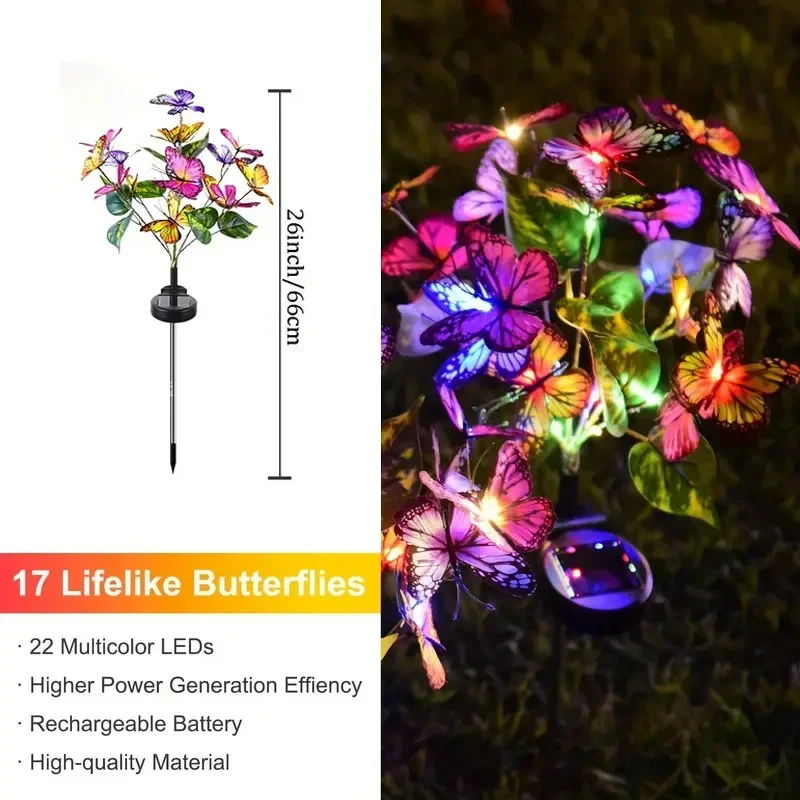 Solar LED Butterfly Garden Lig - مراجعة Christmas Lights Outdoor وسعره