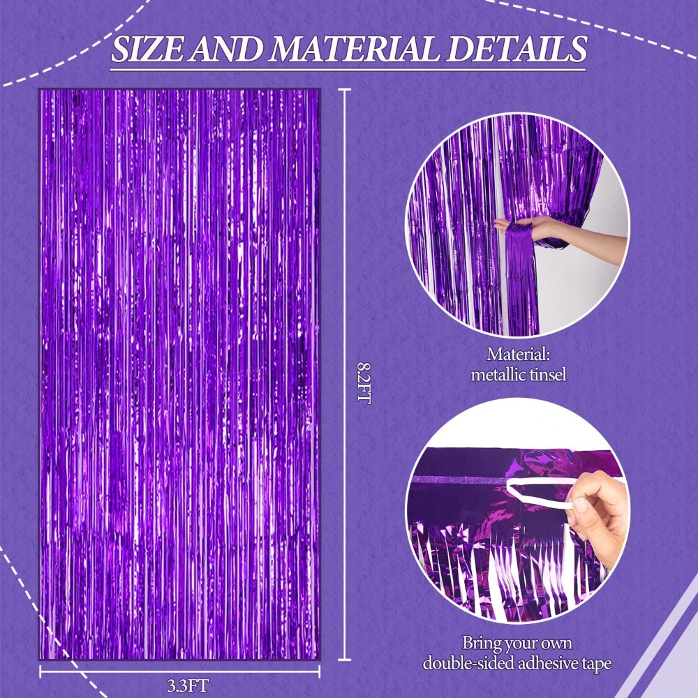 Foil Fringe Backdrop Purple Sh - مراجعة Tinsel Garland Decoration وسعره