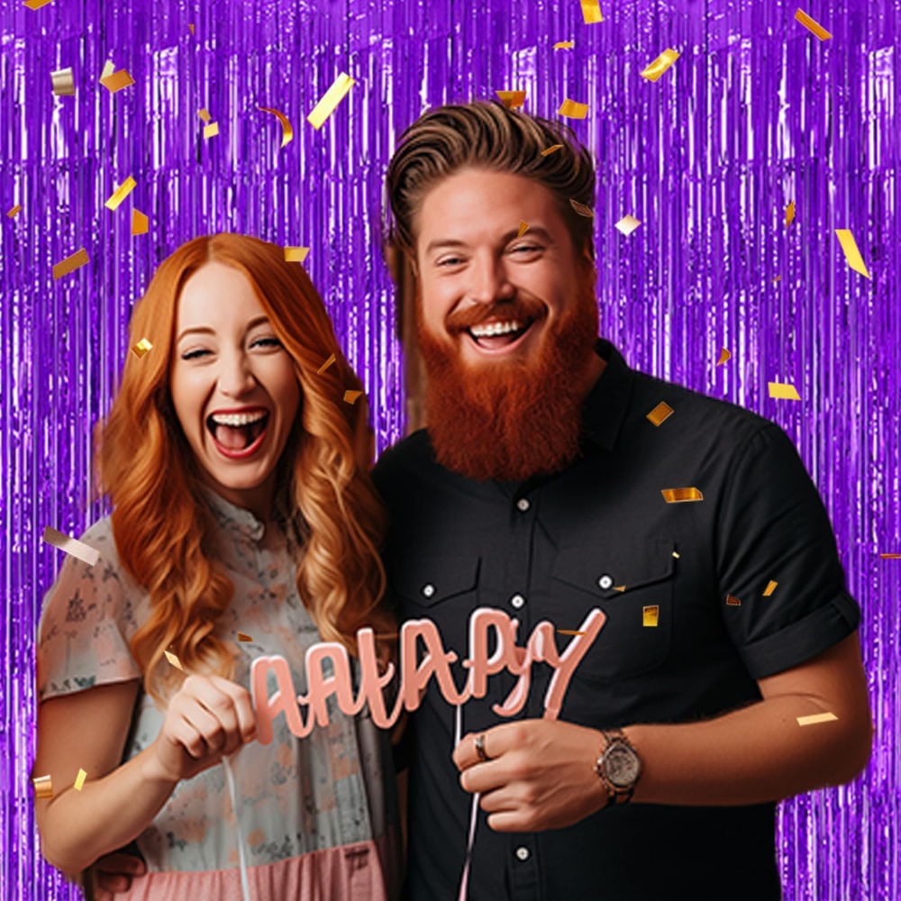 Foil Fringe Backdrop Purple Sh - مراجعة Tinsel Garland Decoration وسعره