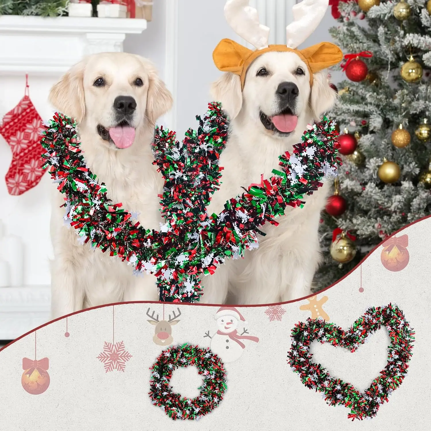 2M Christmas Snowflake Tinsel  - مراجعة Tinsel Garland Decoration وسعره