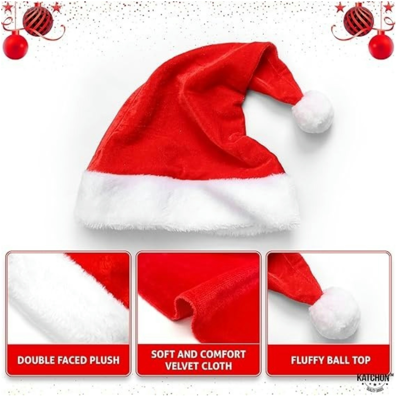 Fluffy Red Santa Hats Set with - مراجعة Santa Hat Plush وسعره