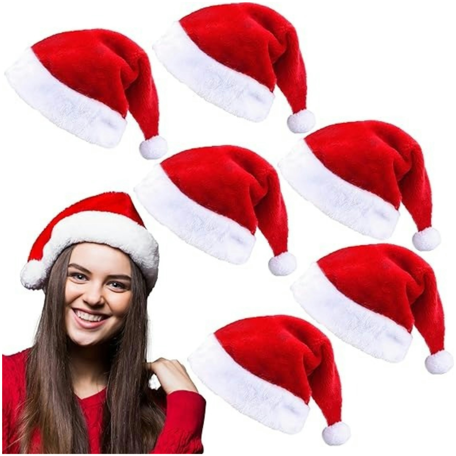 Fluffy Red Santa Hats Set with - مراجعة Santa Hat Plush وسعره