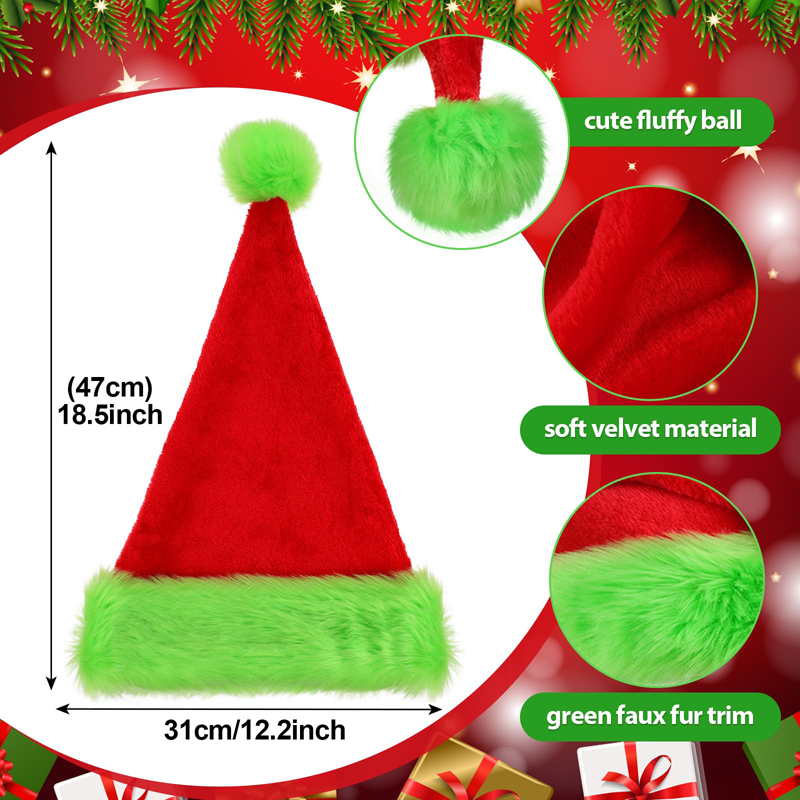 1pc, Santa Claus hat Christmas - مراجعة Santa Hat Plush وسعره