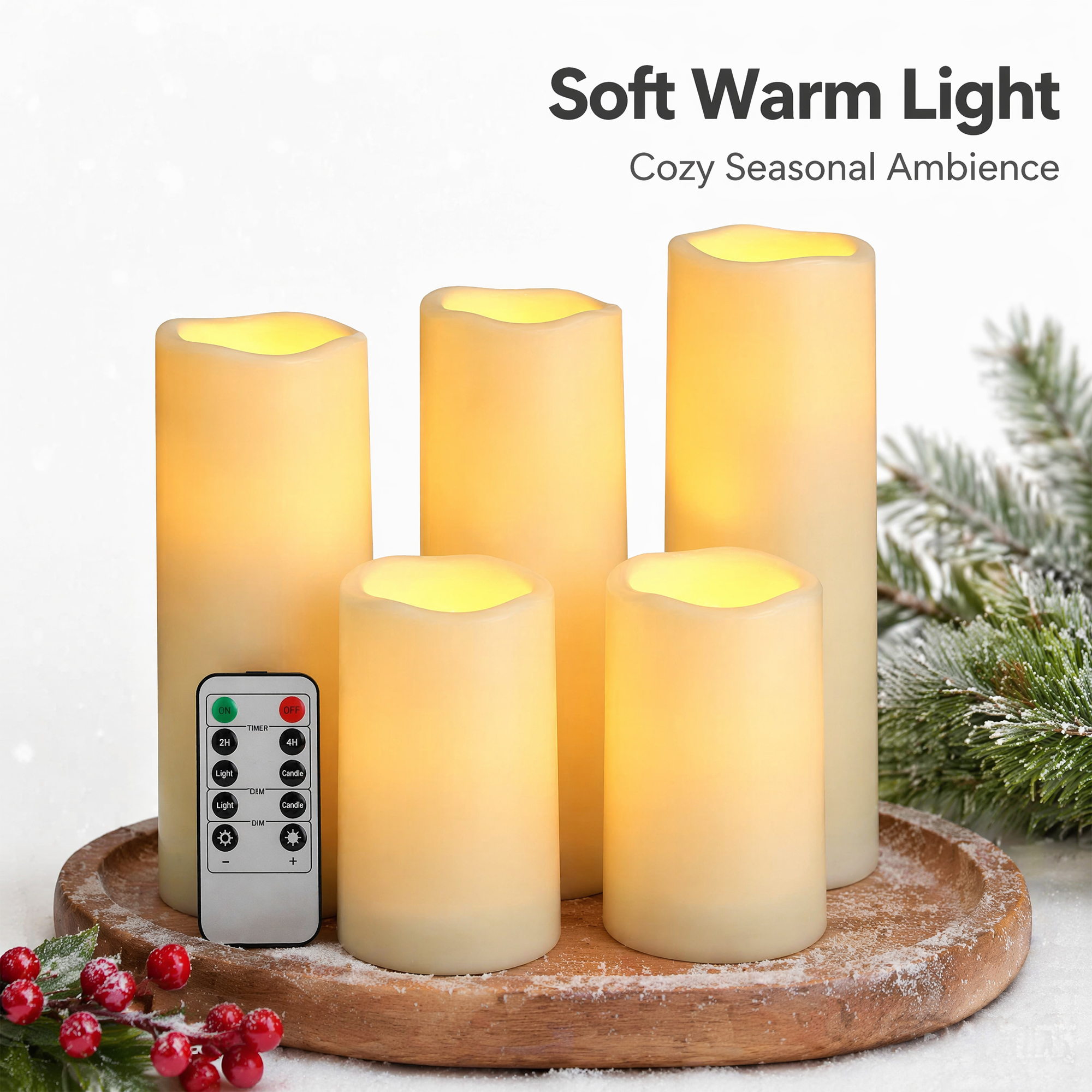 Flameless LED Pillar Candle Wa - مراجعة Christmas Lights Outdoor وسعره