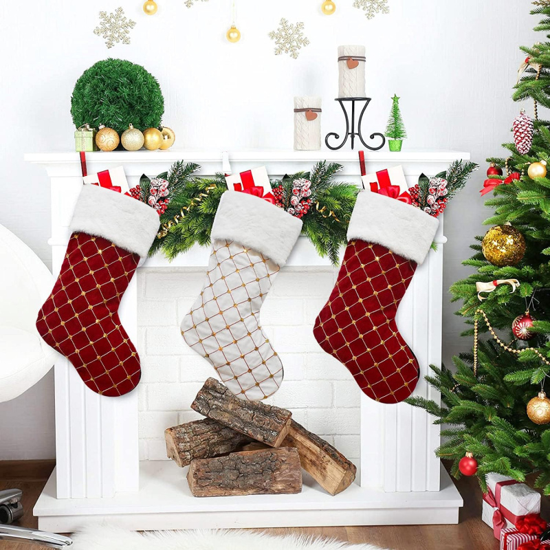Christmas Stocking Soft Faux F - مراجعة Christmas Stocking Hanging وسعره