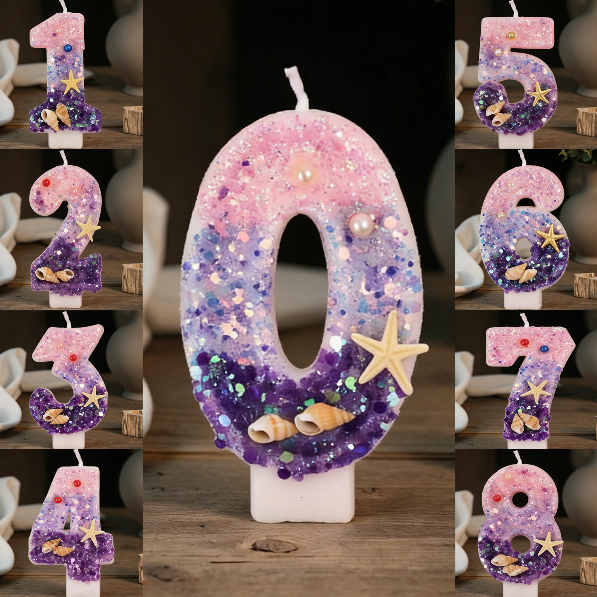 Three Color Gradient Mermaid 0 - مراجعة Holiday Candle Set وسعره