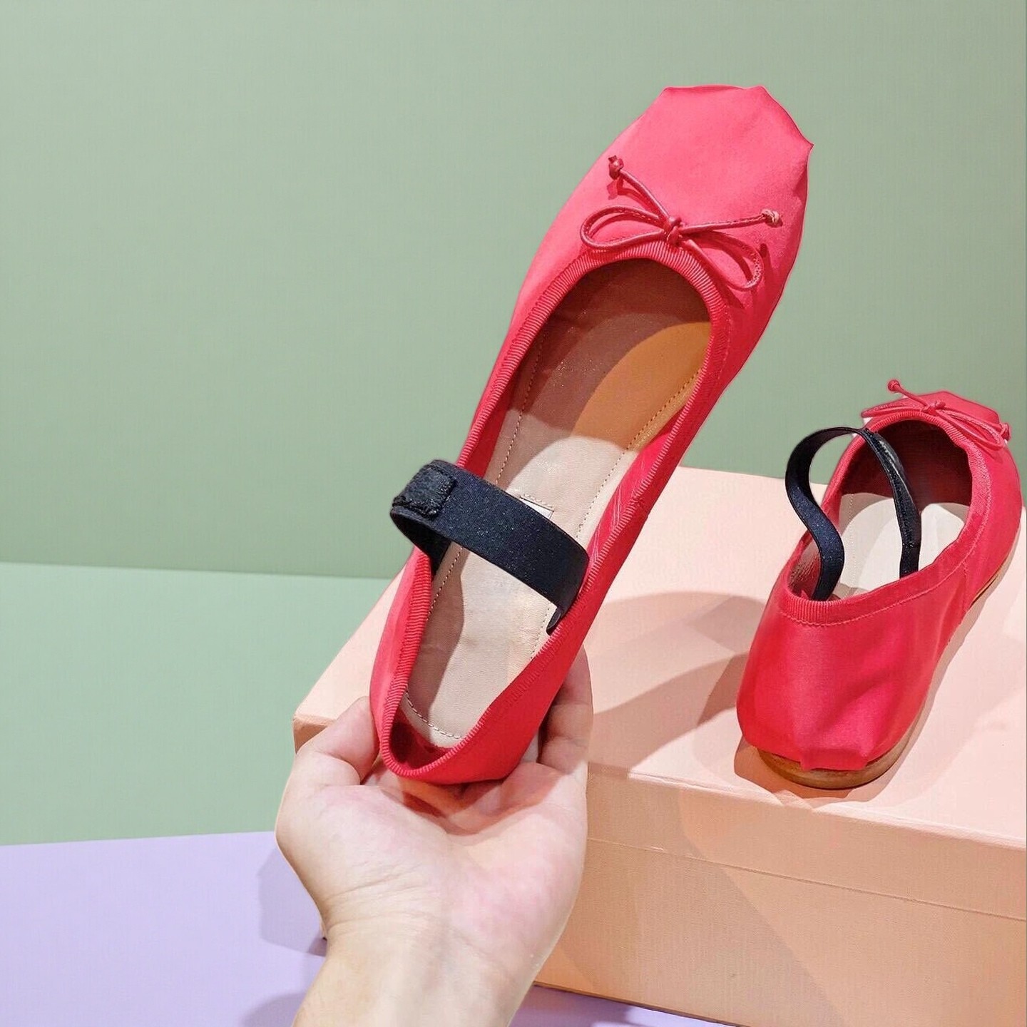 26SS Luxury Ballet Flats, Wome - مراجعة Ribbon Bow Gift وسعره