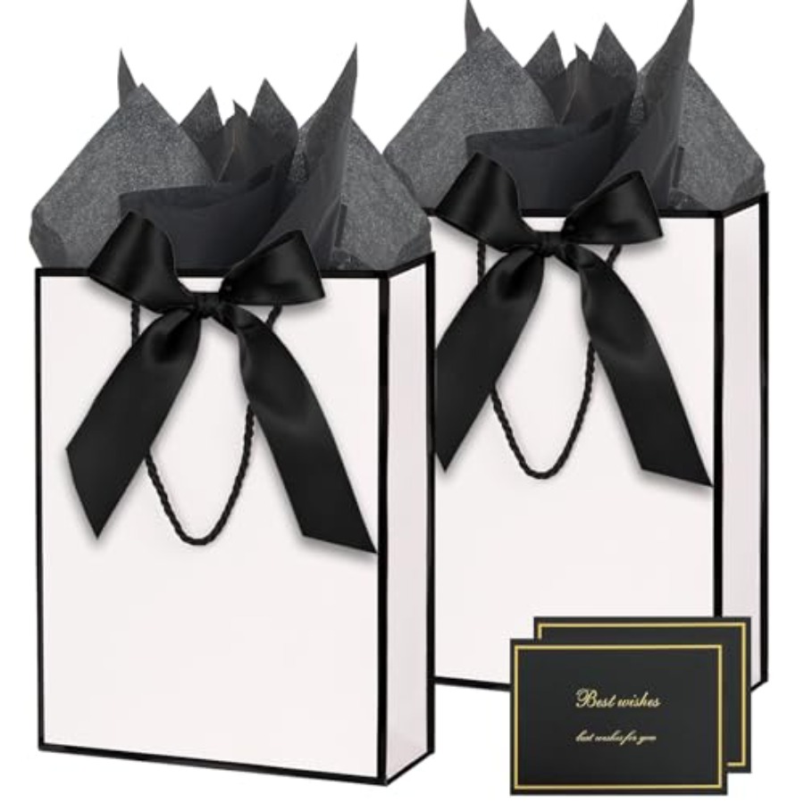 Gift Bags for Presents, 2 Pack - مراجعة Ribbon Bow Gift وسعره