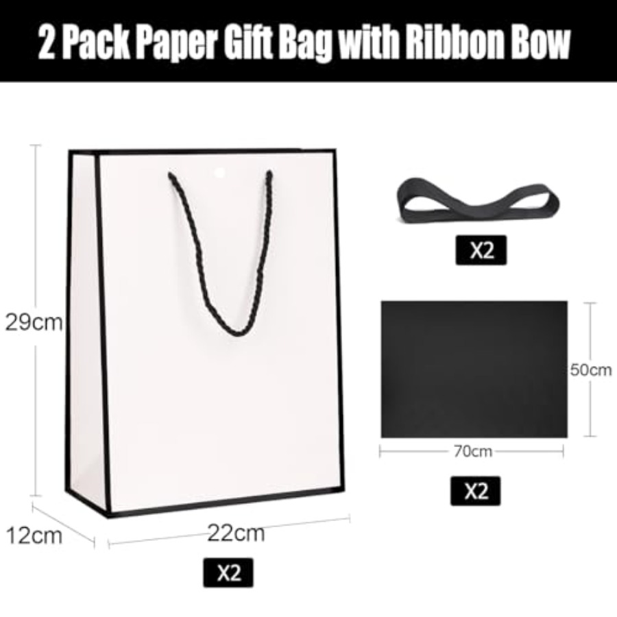 Gift Bags for Presents, 2 Pack - مراجعة Ribbon Bow Gift وسعره