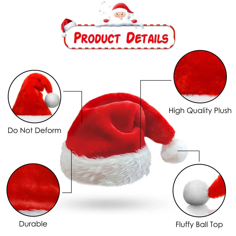 kkjoy Long Plush Red Santa Hat - مراجعة Santa Hat Plush وسعره
