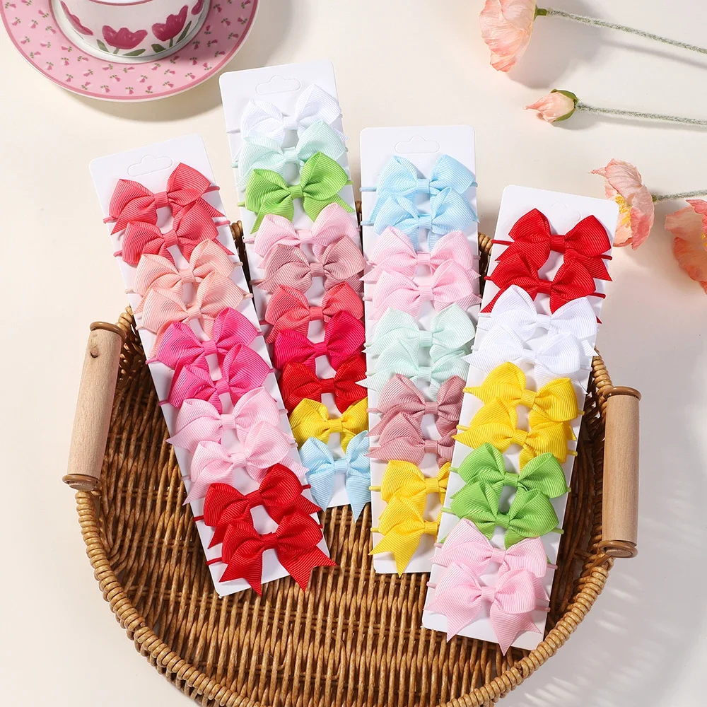 10Pcs Bows Elastic Hair rubber - مراجعة Ribbon Bow Gift وسعره