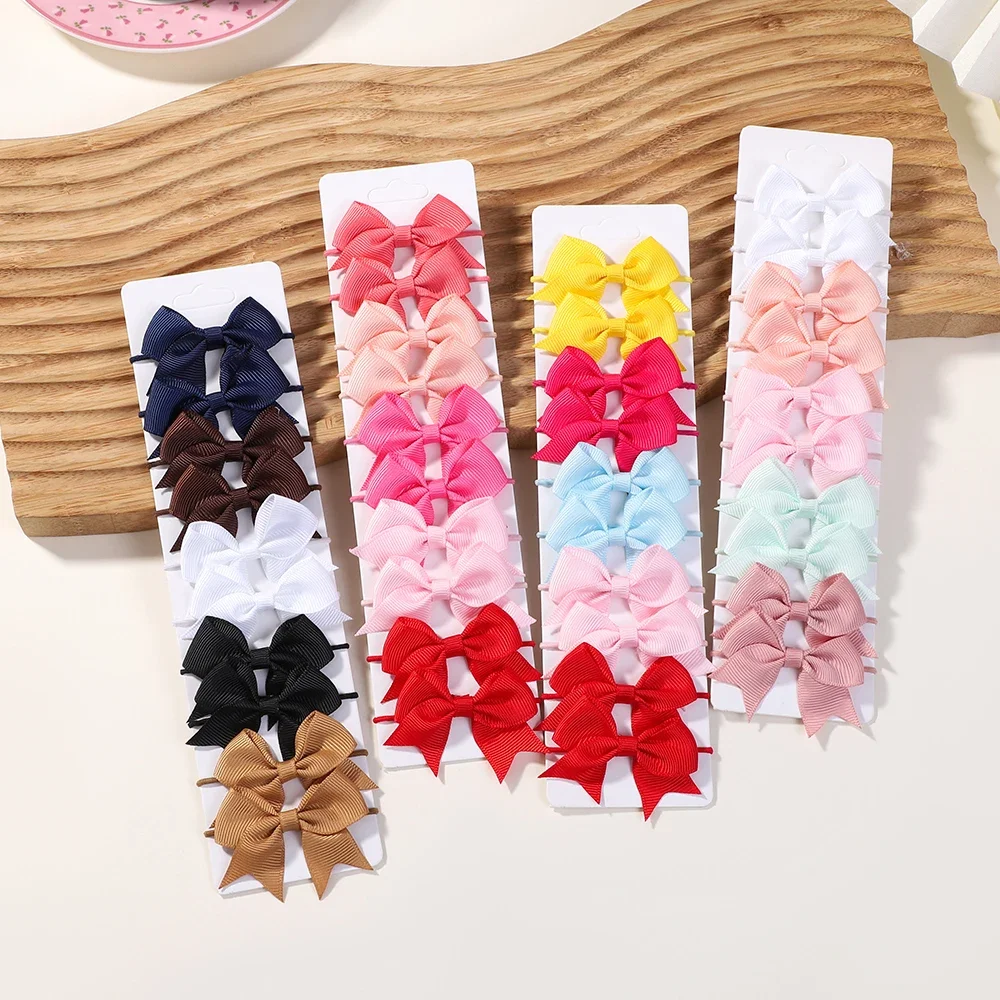 10Pcs Bows Elastic Hair rubber - مراجعة Ribbon Bow Gift وسعره
