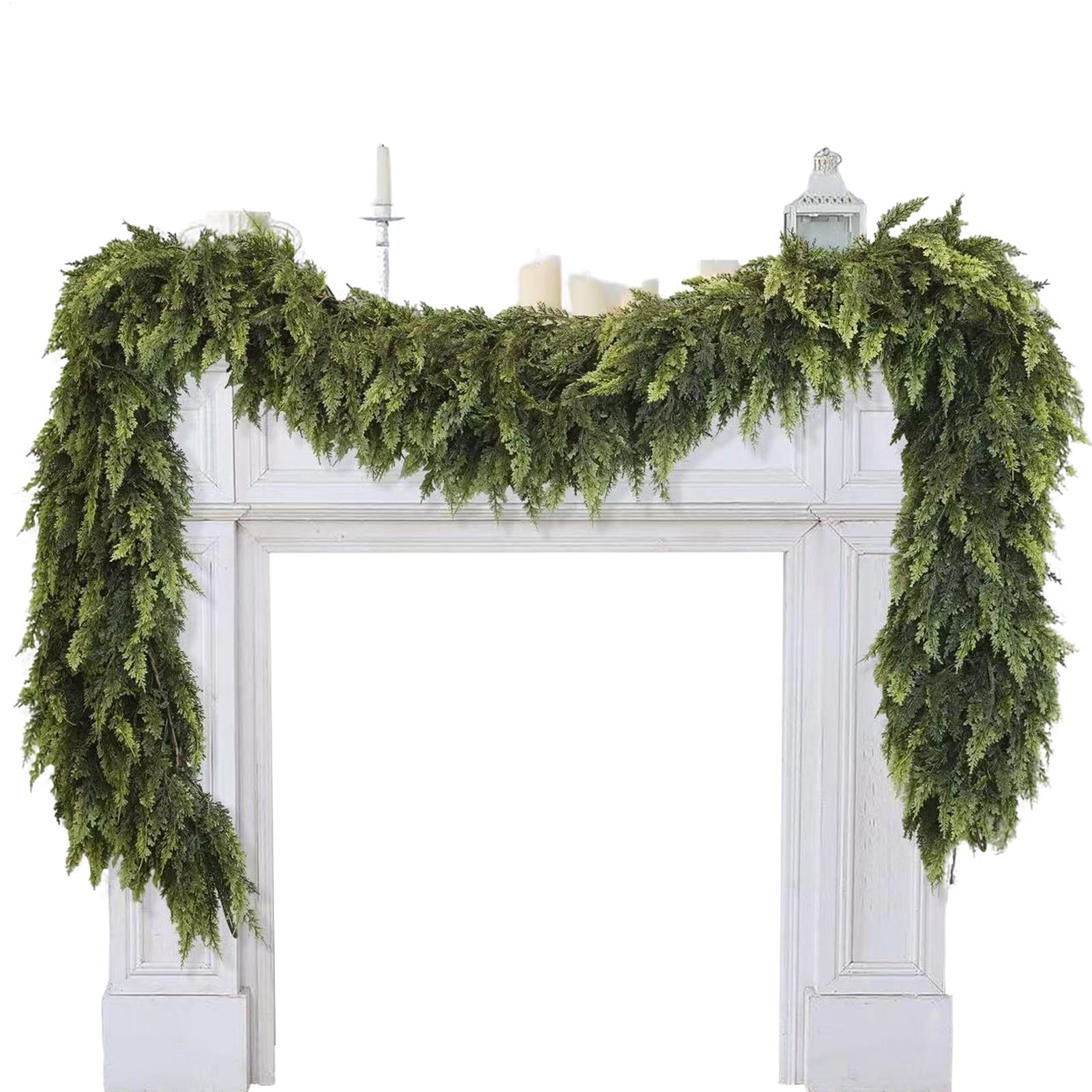 Christmas Garlands Artificial  - مراجعة Christmas Wreath Fake وسعره