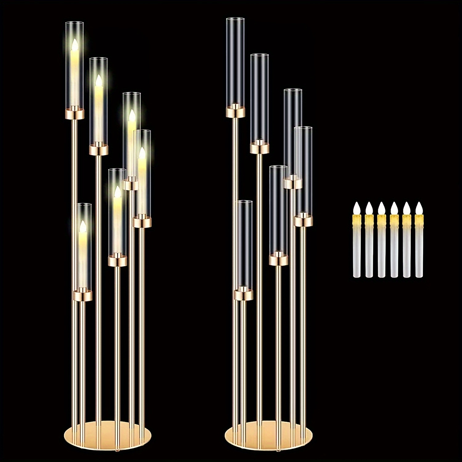 2 Sets Floor Candelabra 6 Arms - مراجعة Holiday Candle Set وسعره