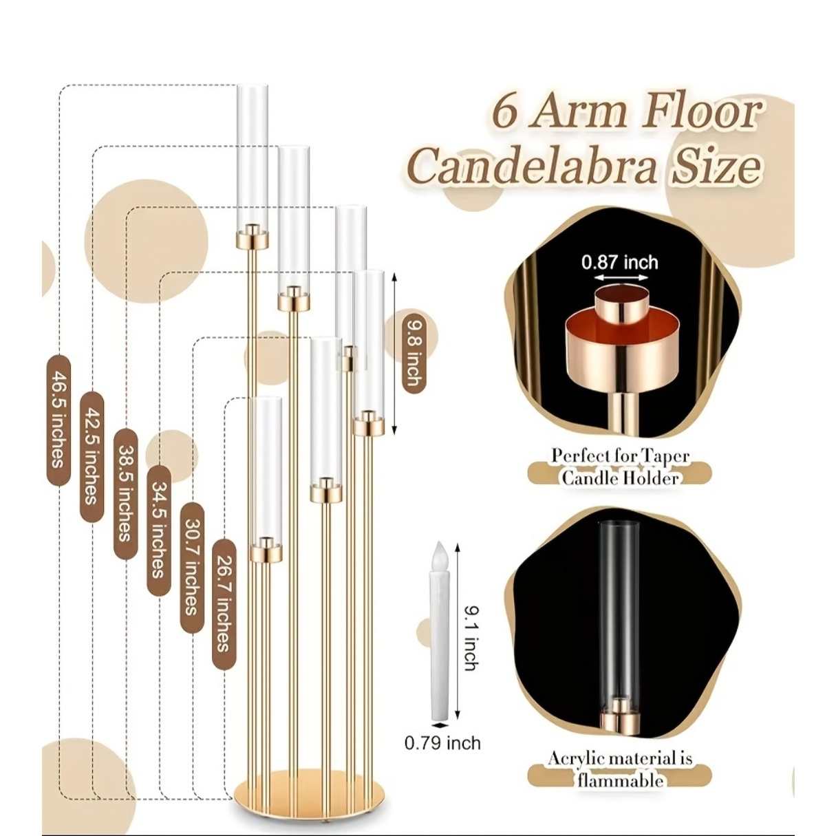 2 Sets Floor Candelabra 6 Arms - مراجعة Holiday Candle Set وسعره