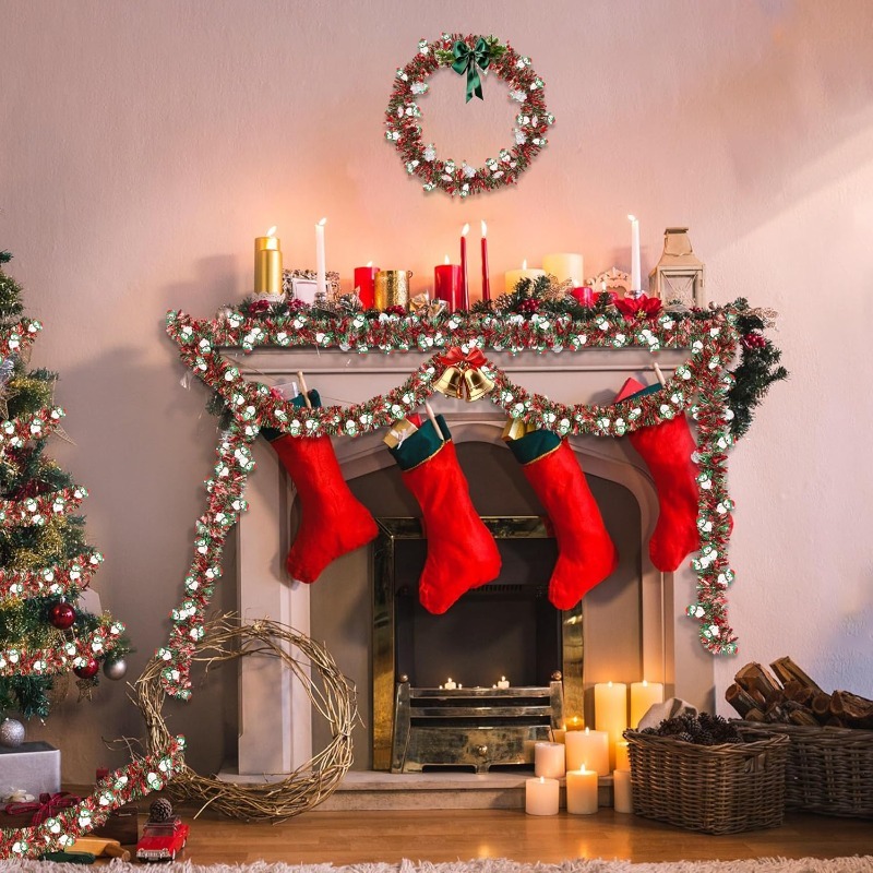 2M Red Green Christmas Tinsel  - مراجعة Tinsel Garland Decoration وسعره