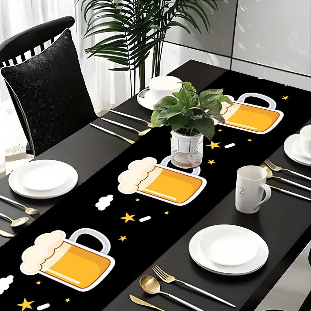 1pc 2D Flat Printed Table Runn - مراجعة Christmas Table Runner وسعره