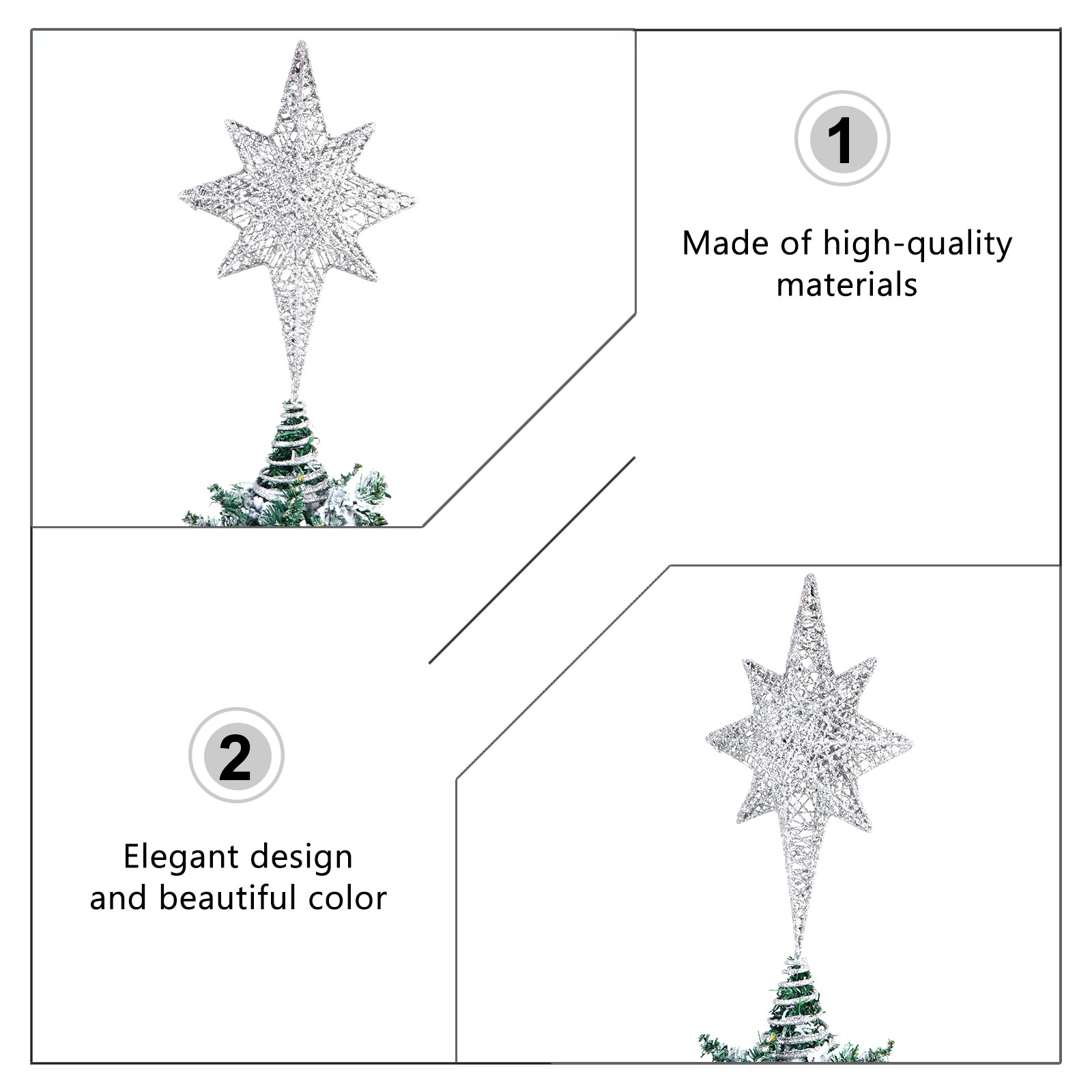 1Pcs Glittering Gold-Toned Eig - مراجعة Star Tree Topper وسعره