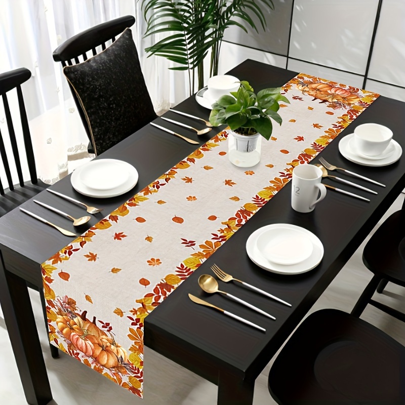 1pc Thanksgiving & Halloween T - مراجعة Christmas Table Runner وسعره