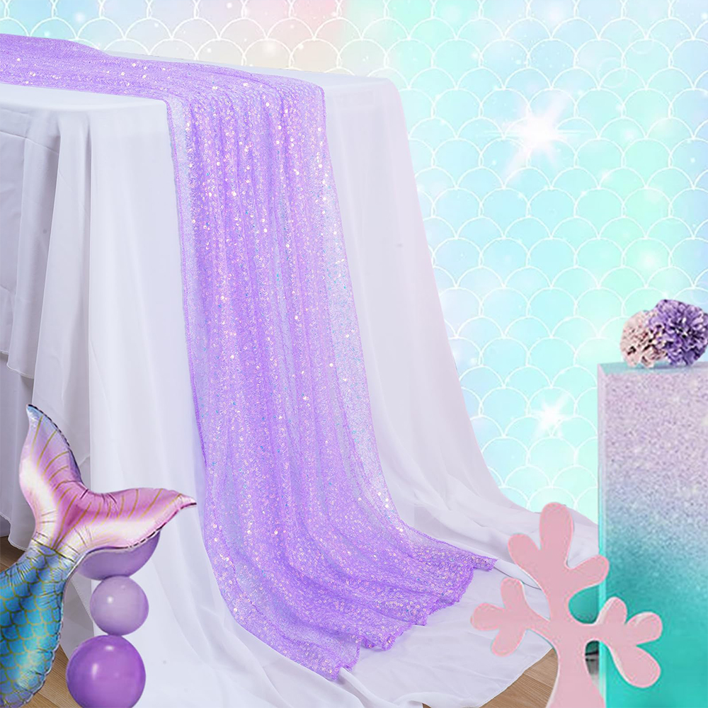 Mermaid Table Runner Iridescen - مراجعة Christmas Table Runner وسعره