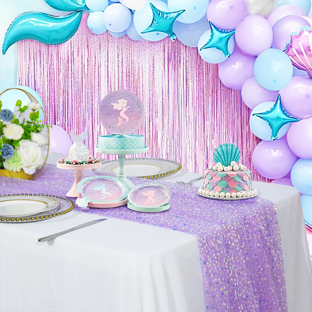 Mermaid Table Runner Iridescen - مراجعة Christmas Table Runner وسعره