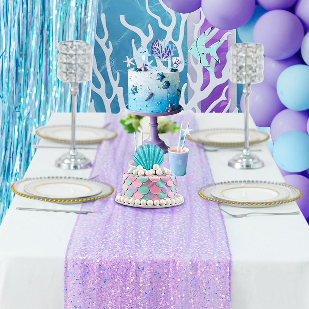 Mermaid Table Runner Iridescen - مراجعة Christmas Table Runner وسعره