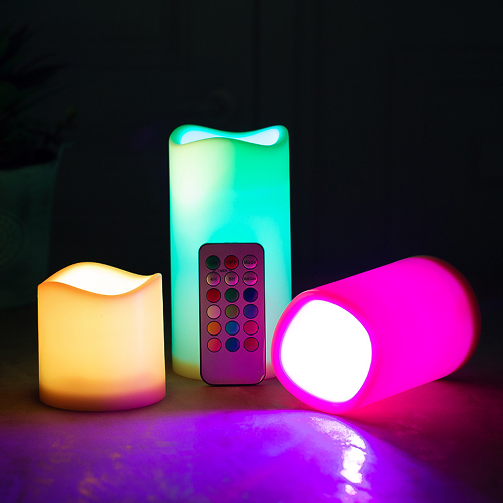 3pcs/ set LED Flameless Flicke - مراجعة Holiday Candle Set وسعره