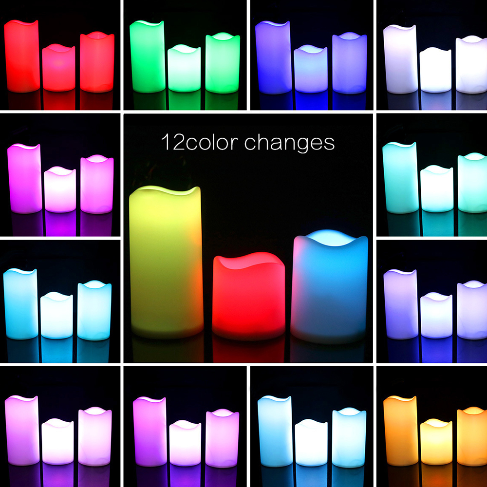 3pcs/ set LED Flameless Flicke - مراجعة Holiday Candle Set وسعره