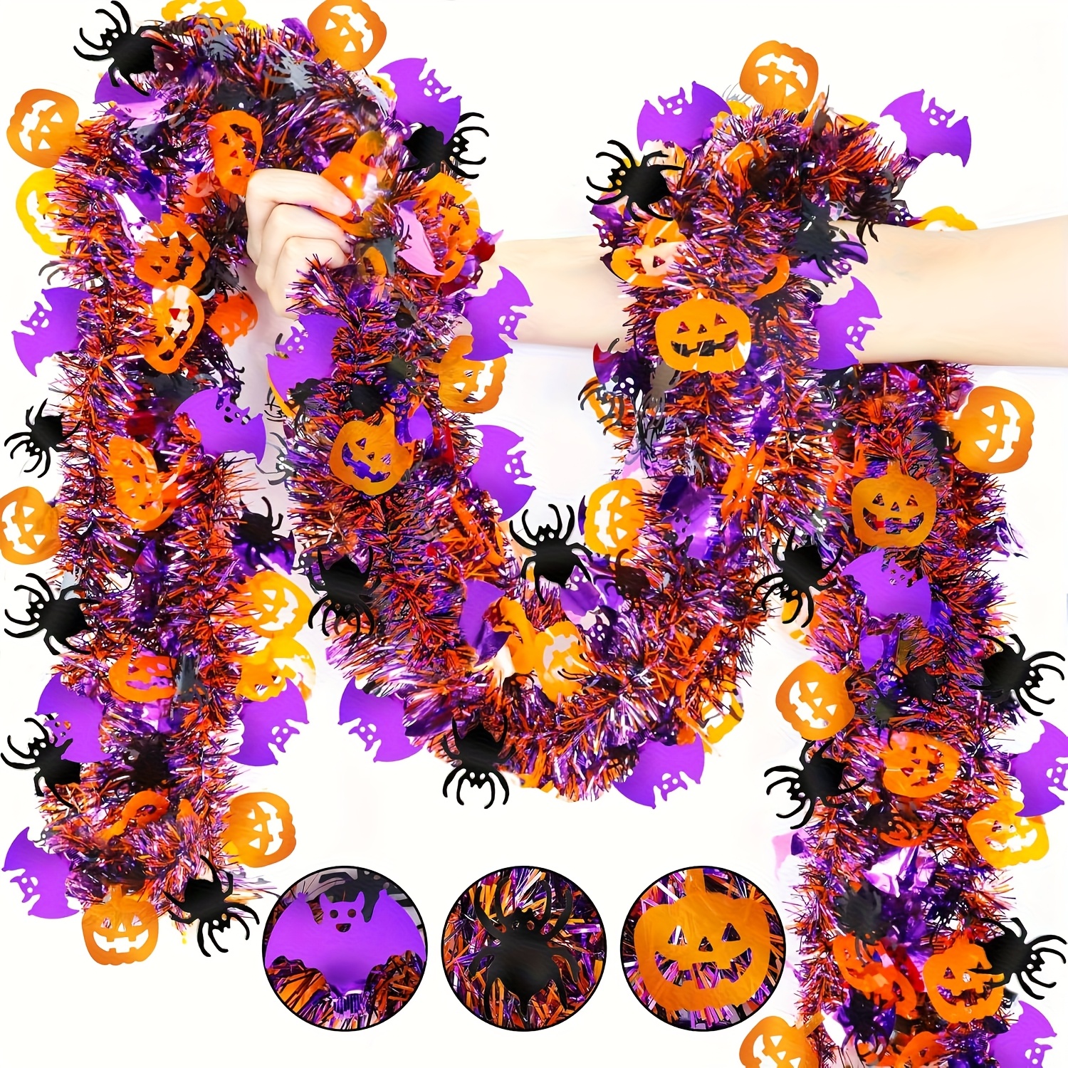 2Pcs 2m Halloween Tinsel Garla - مراجعة Tinsel Garland Decoration وسعره