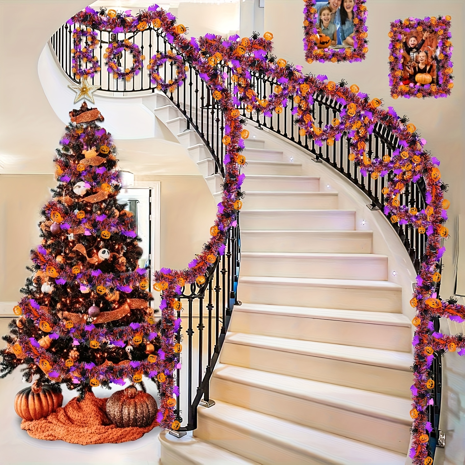 2Pcs 2m Halloween Tinsel Garla - مراجعة Tinsel Garland Decoration وسعره