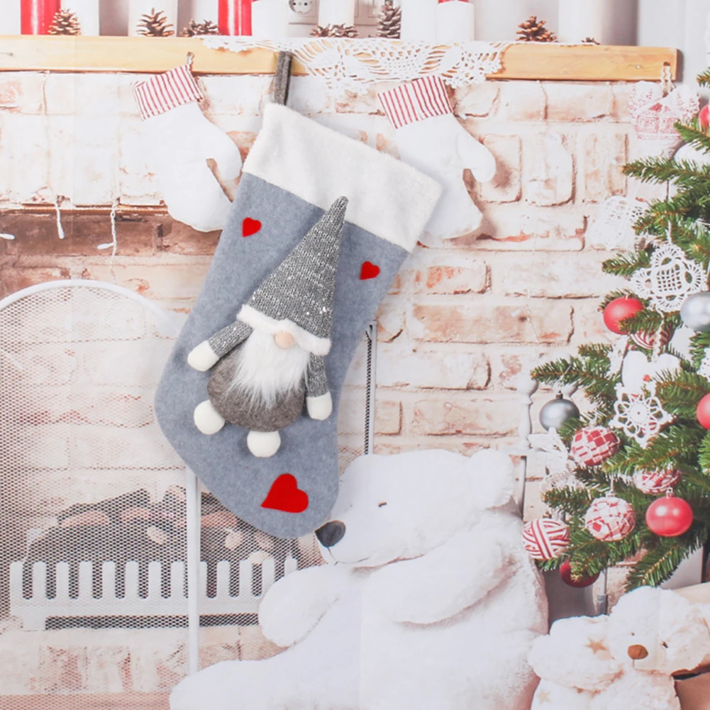 Christmas Plush Santa Claus Fa - مراجعة Christmas Stocking Hanging وسعره