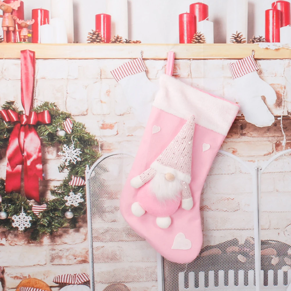 Christmas Plush Santa Claus Fa - مراجعة Christmas Stocking Hanging وسعره
