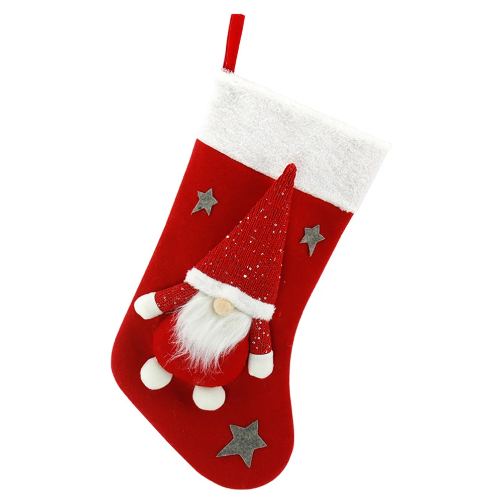 Christmas Plush Santa Claus Fa - مراجعة Christmas Stocking Hanging وسعره