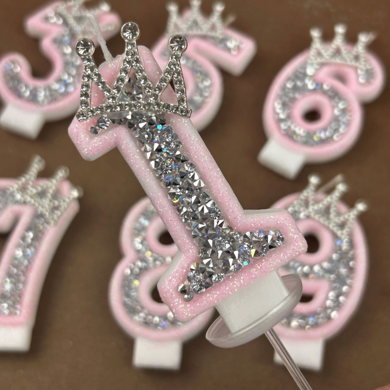Digital Candles 0-9 Pink Silve - مراجعة Holiday Candle Set وسعره