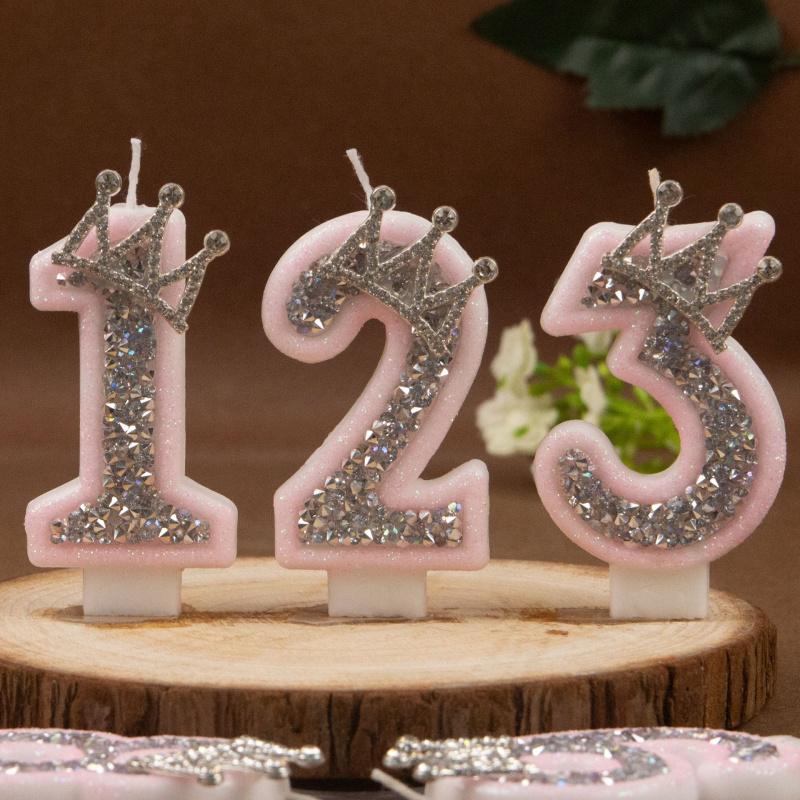 Digital Candles 0-9 Pink Silve - مراجعة Holiday Candle Set وسعره