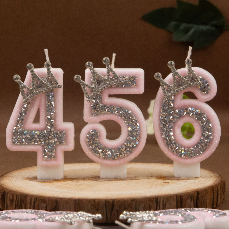 Digital Candles 0-9 Pink Silve - مراجعة Holiday Candle Set وسعره