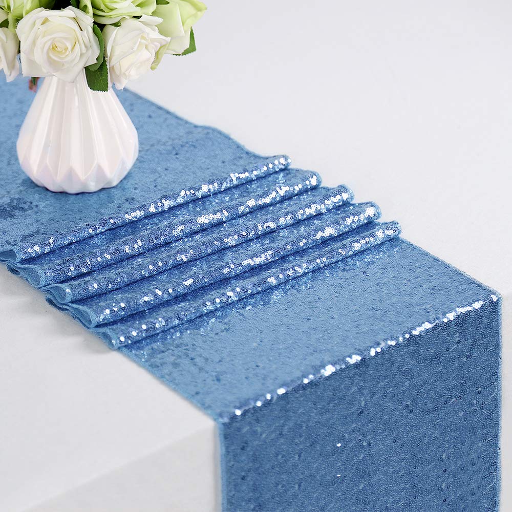 4pcs Glitter Sequin Table Runn - مراجعة Christmas Table Runner وسعره